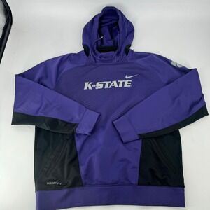 Nike K State Wildcats Therma‎ Fit Hoodie Purple Black XXL Mens